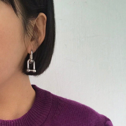 Chaine Grande Earrings in Silver