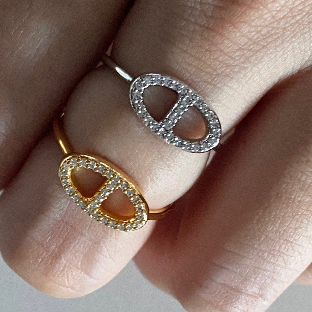 Jessie Diamante Ring in Silver