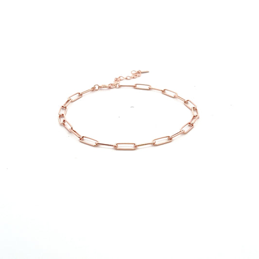 8mm Sleek Paperclip Bracelet In Rose Gold