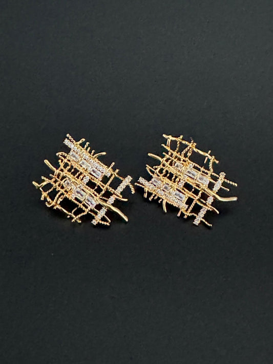 Tweed earrings Gold