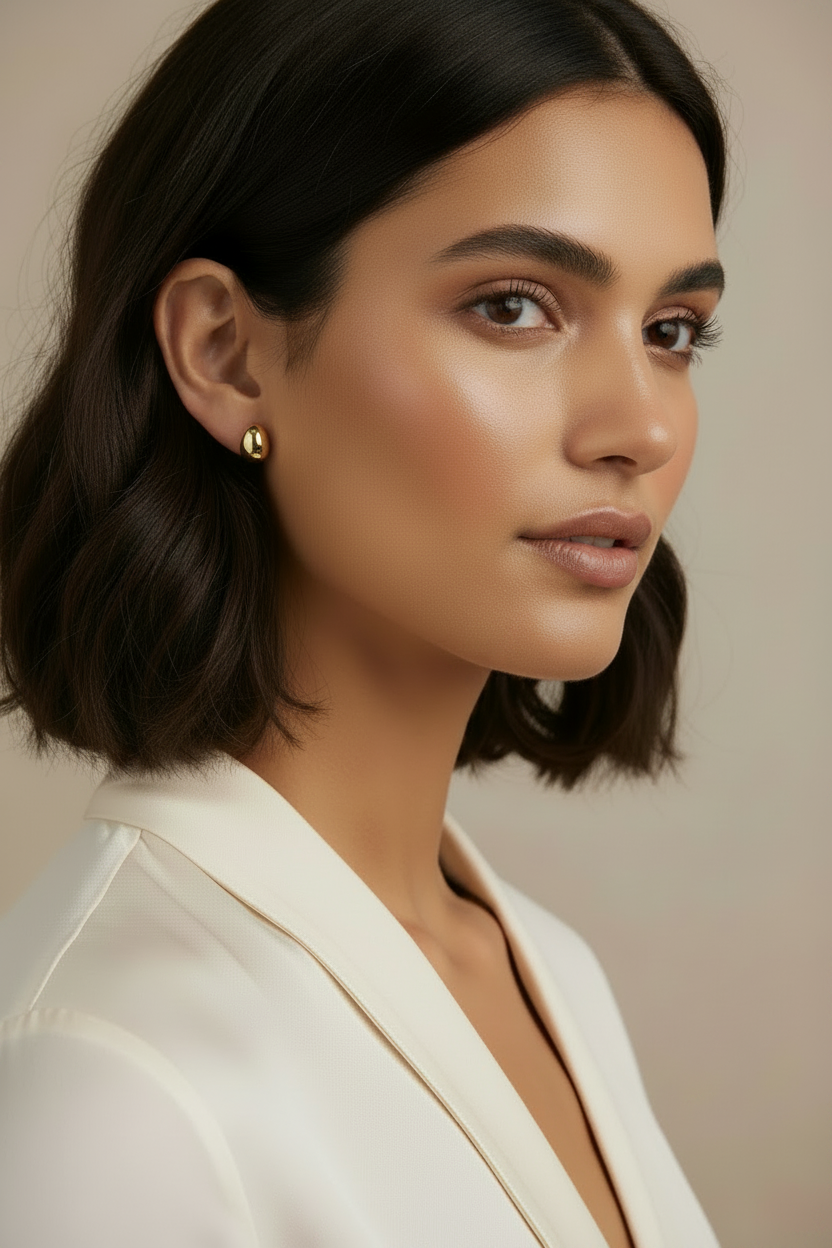Bean Earrings Gold