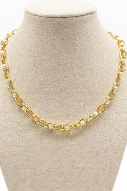 Pearlyn Metal Necklace Gold