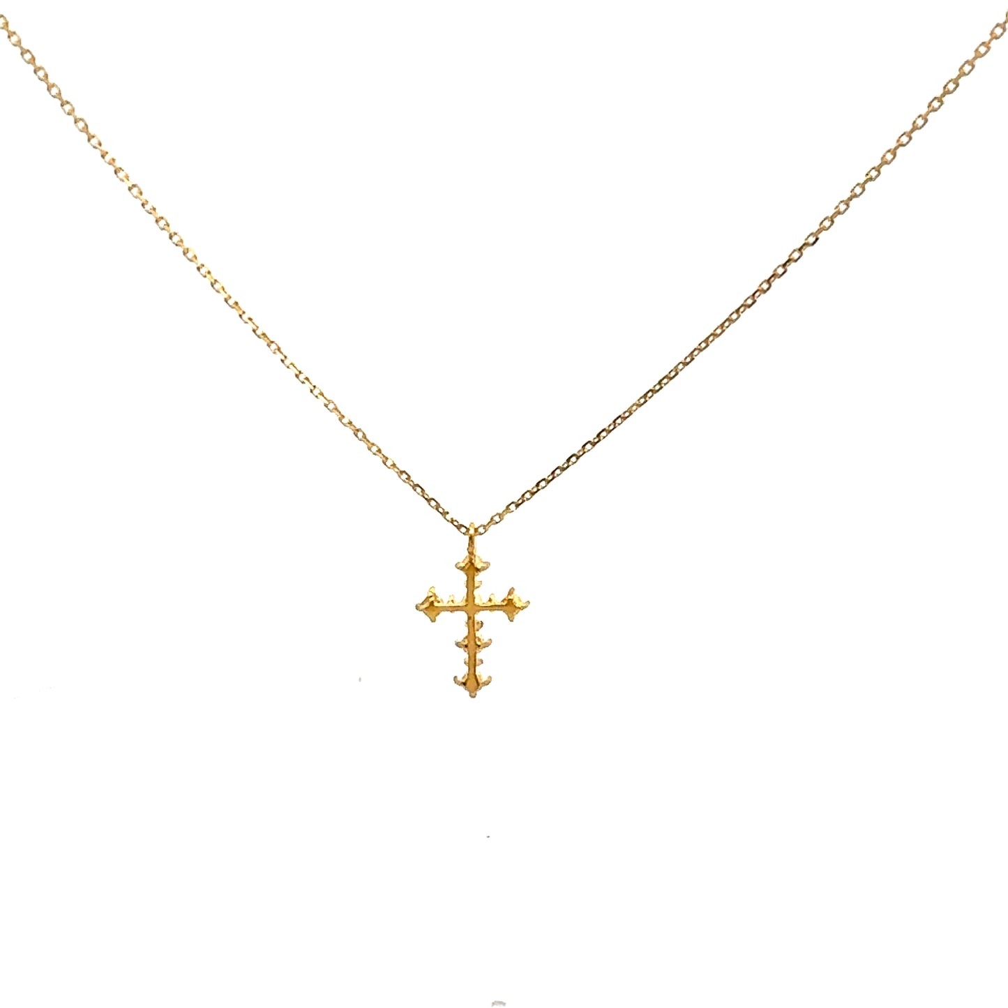 Pearly Cross Necklace In Gold