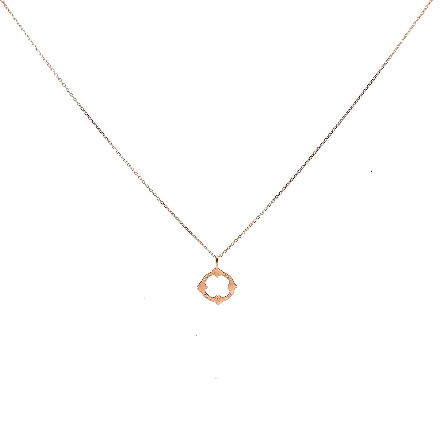 W Garland Necklace In Rose Gold