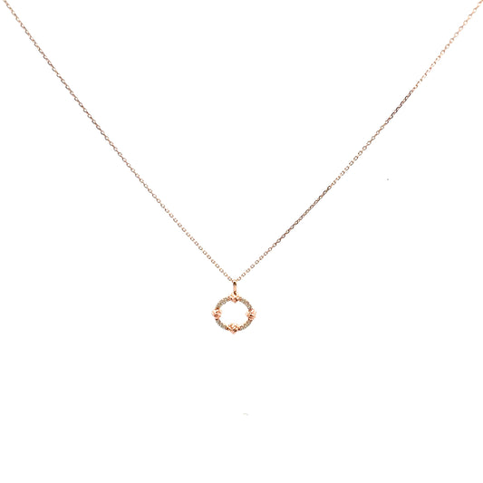 W Garland Necklace In Rose Gold