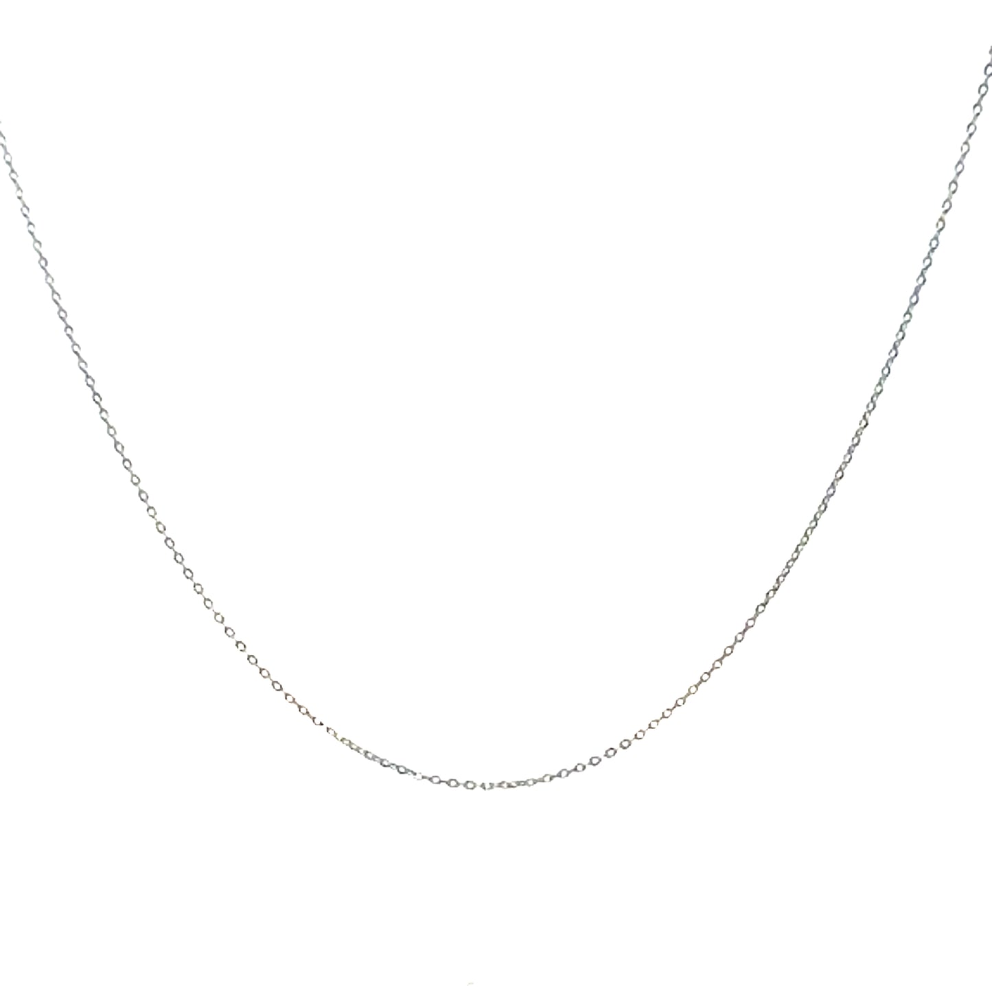 Fine Thick Oval Necklace In Sliver