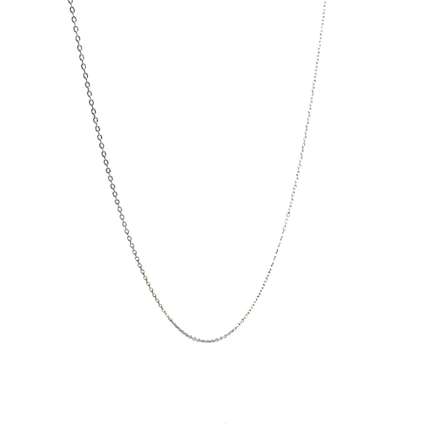 Fine Thick Oval Necklace In Sliver