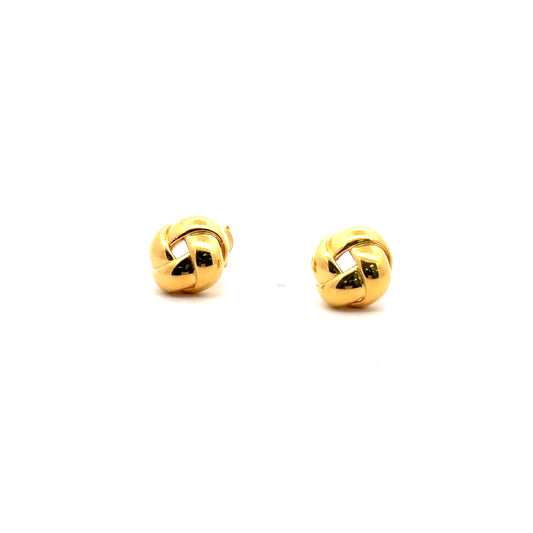 Knot Stud Earrings In Gold