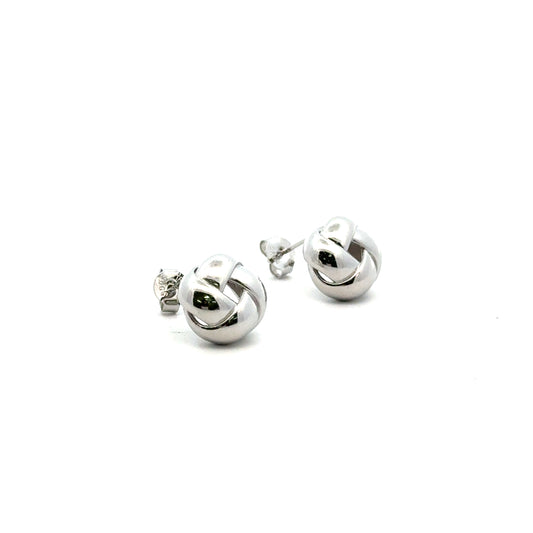 Knot Stud Earrings In Sliver