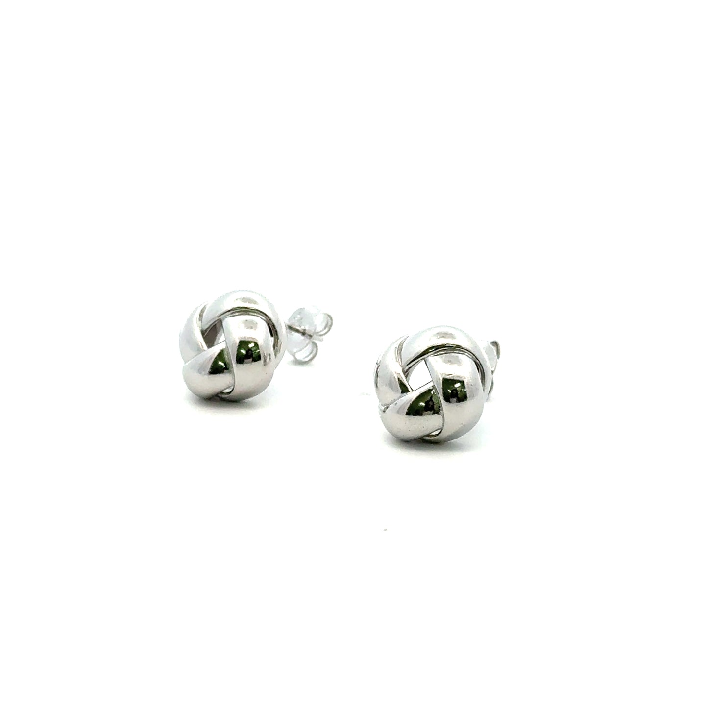 Knot Stud Earrings In Sliver