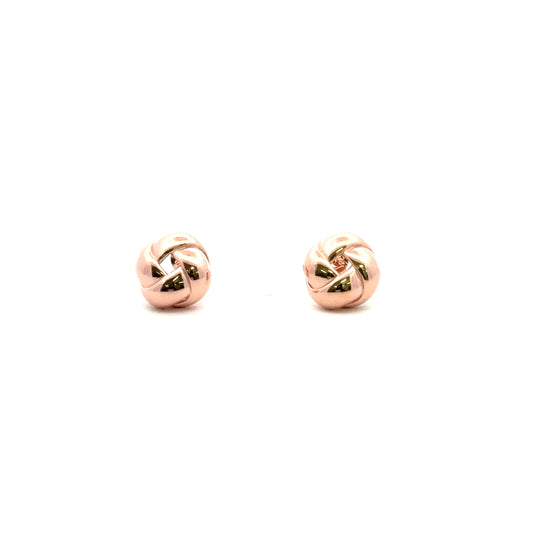 Knot Stud Earrings In Rose Gold