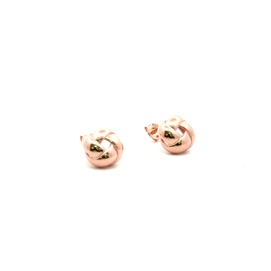 Knot Stud Earrings In Rose Gold