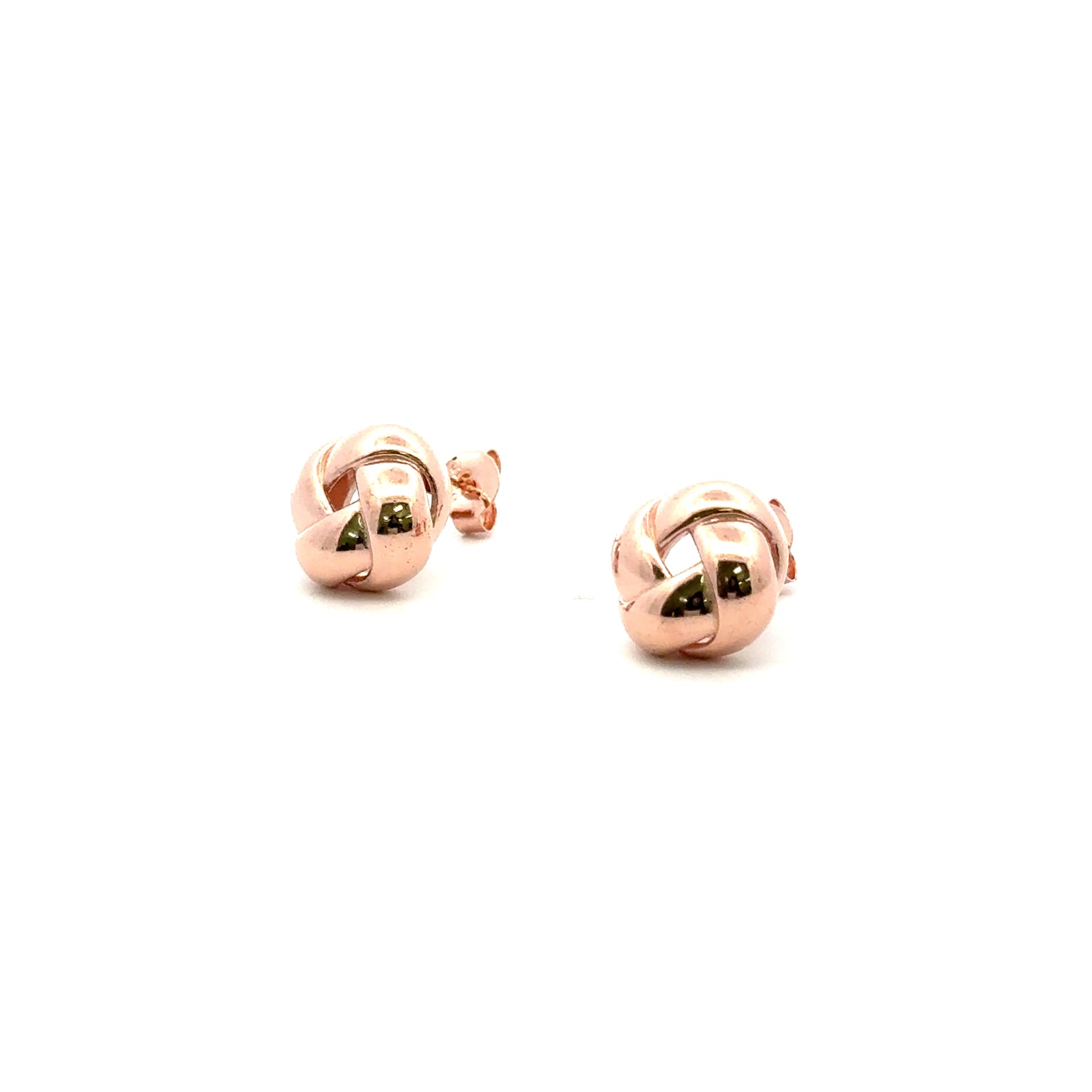 Knot Stud Earrings In Rose Gold