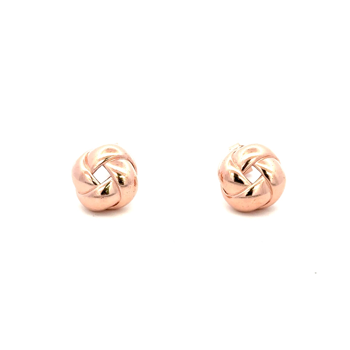 Knot Stud Earrings In Rose Gold