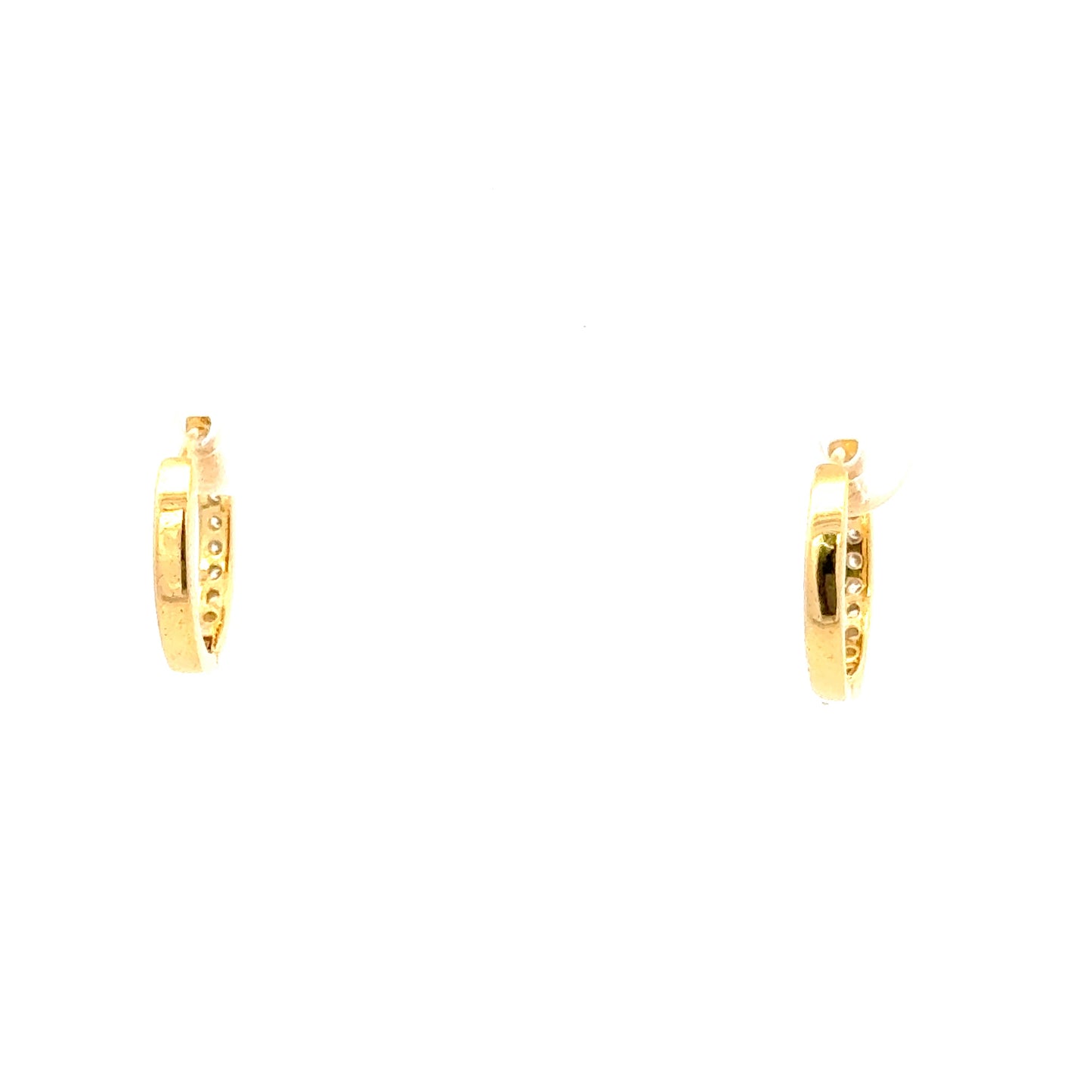 15mm Diamante Hoops Earring In Gold