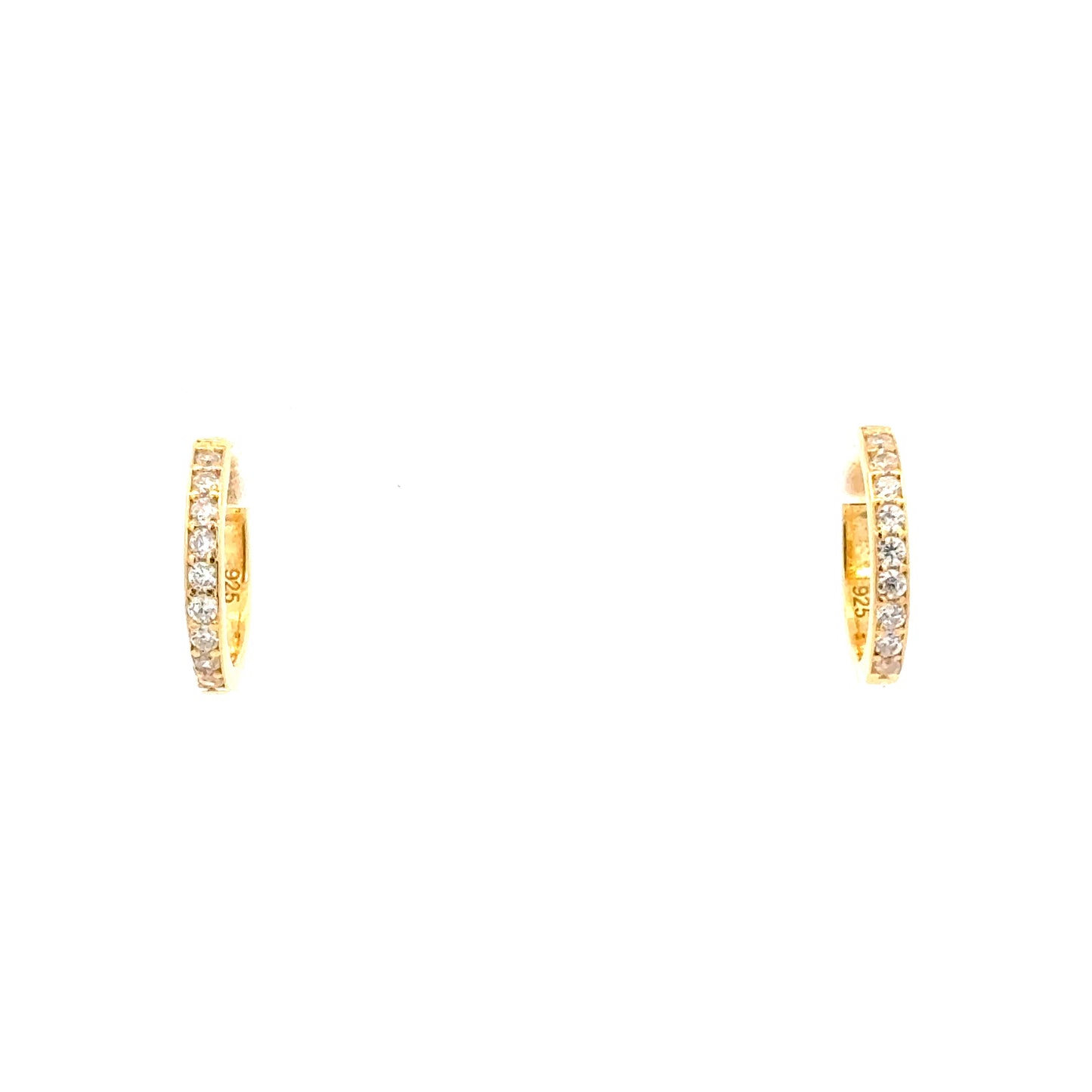 15mm Diamante Hoops Earring In Gold