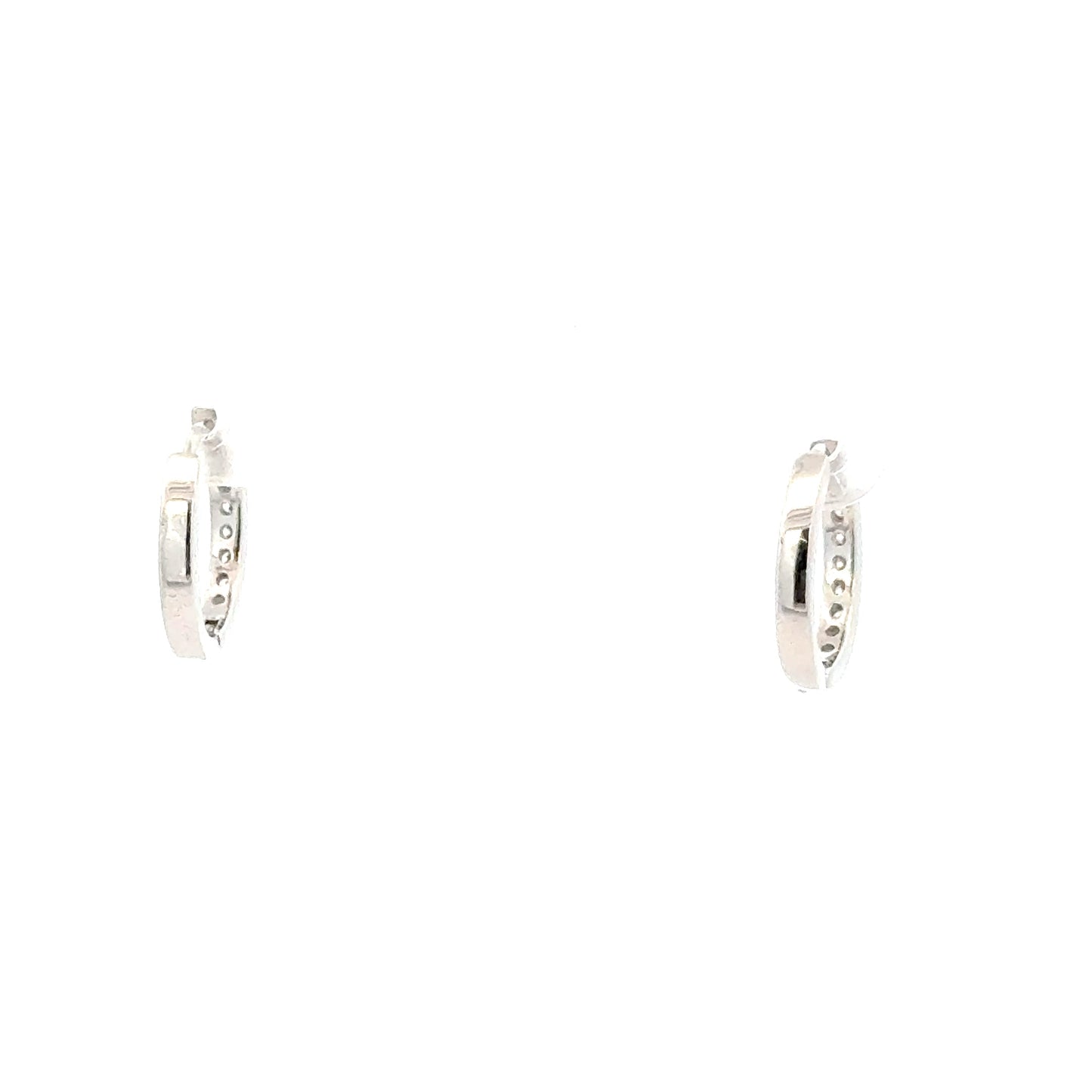 15mm Diamante Hoops Earring In Sliver