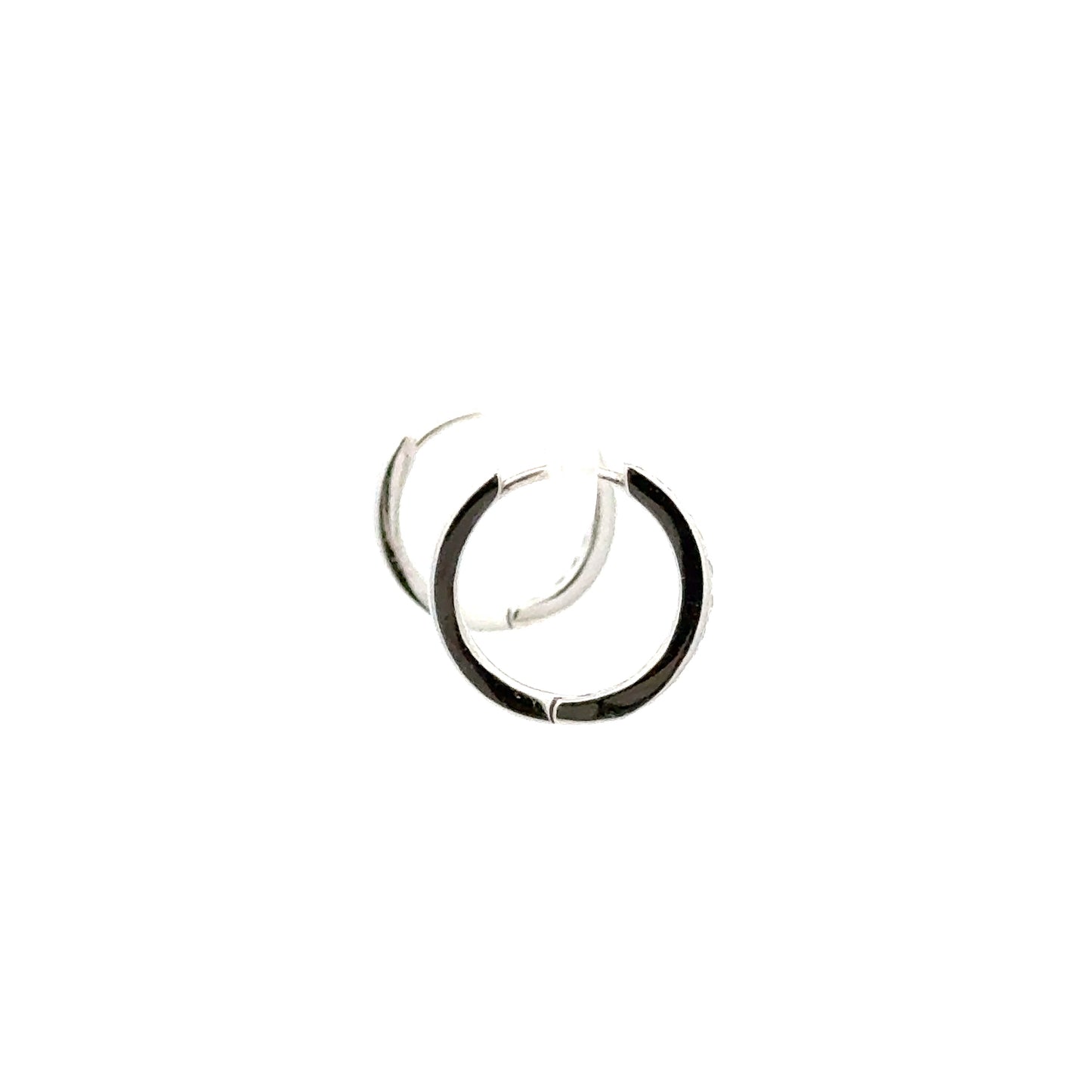 15mm Diamante Hoops Earring In Sliver