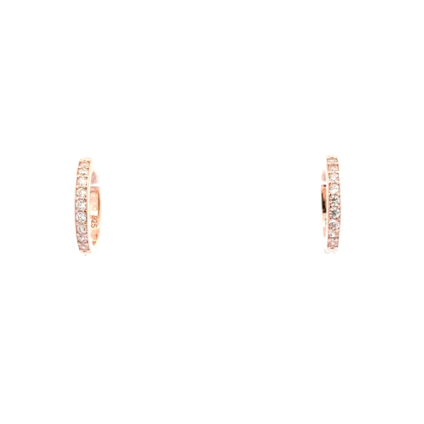 15mm Diamante Hoops Earring In Rose Gold