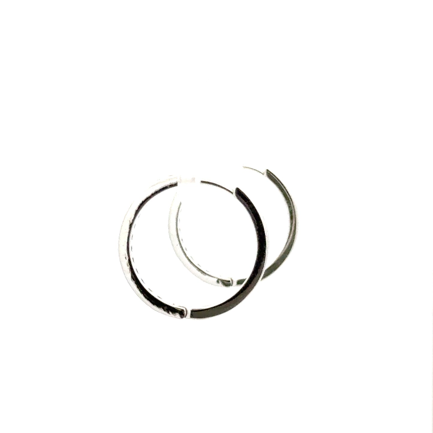 20mm Diamante Hoops Earring In Sliver