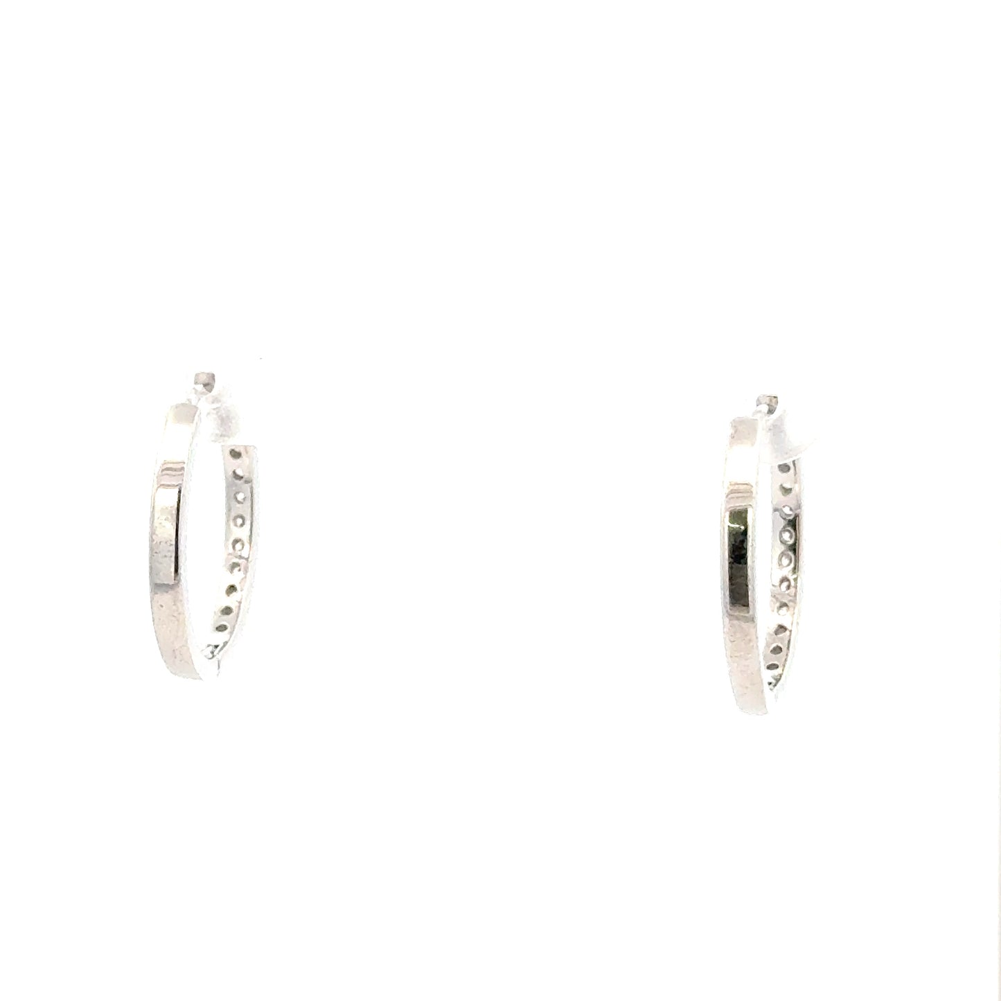 20mm Diamante Hoops Earring In Sliver