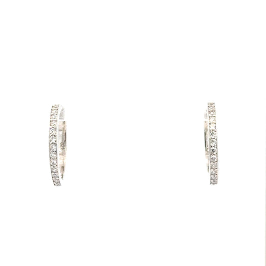 20mm Diamante Hoops Earring In Sliver