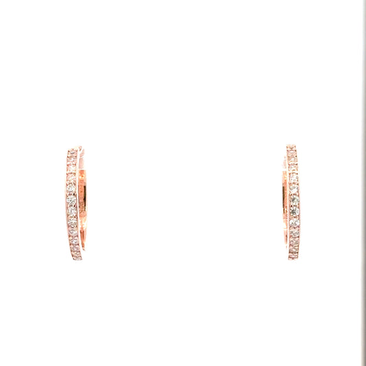 20mm Diamante Hoops Earring In Rose Gold