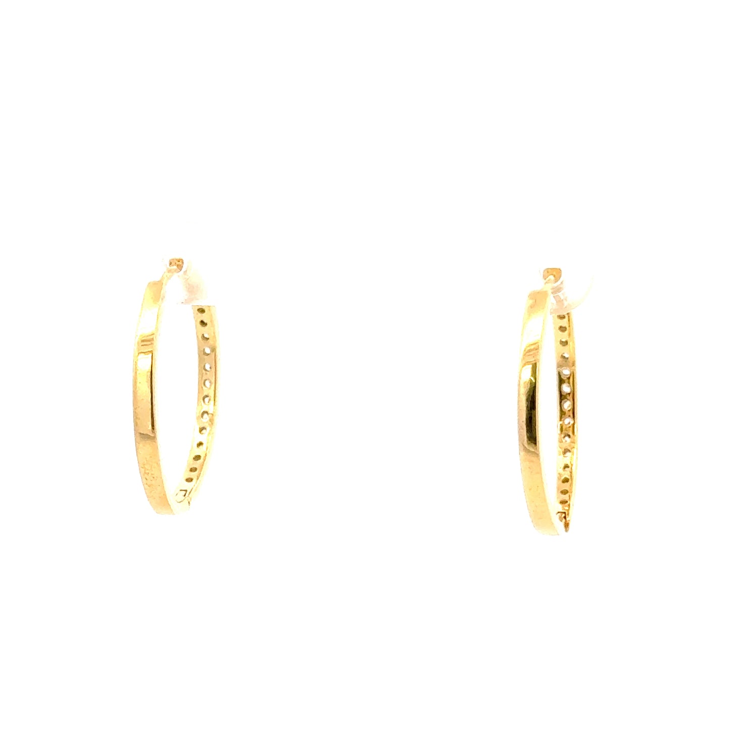 25mm Diamante Hoops Earring In Gold