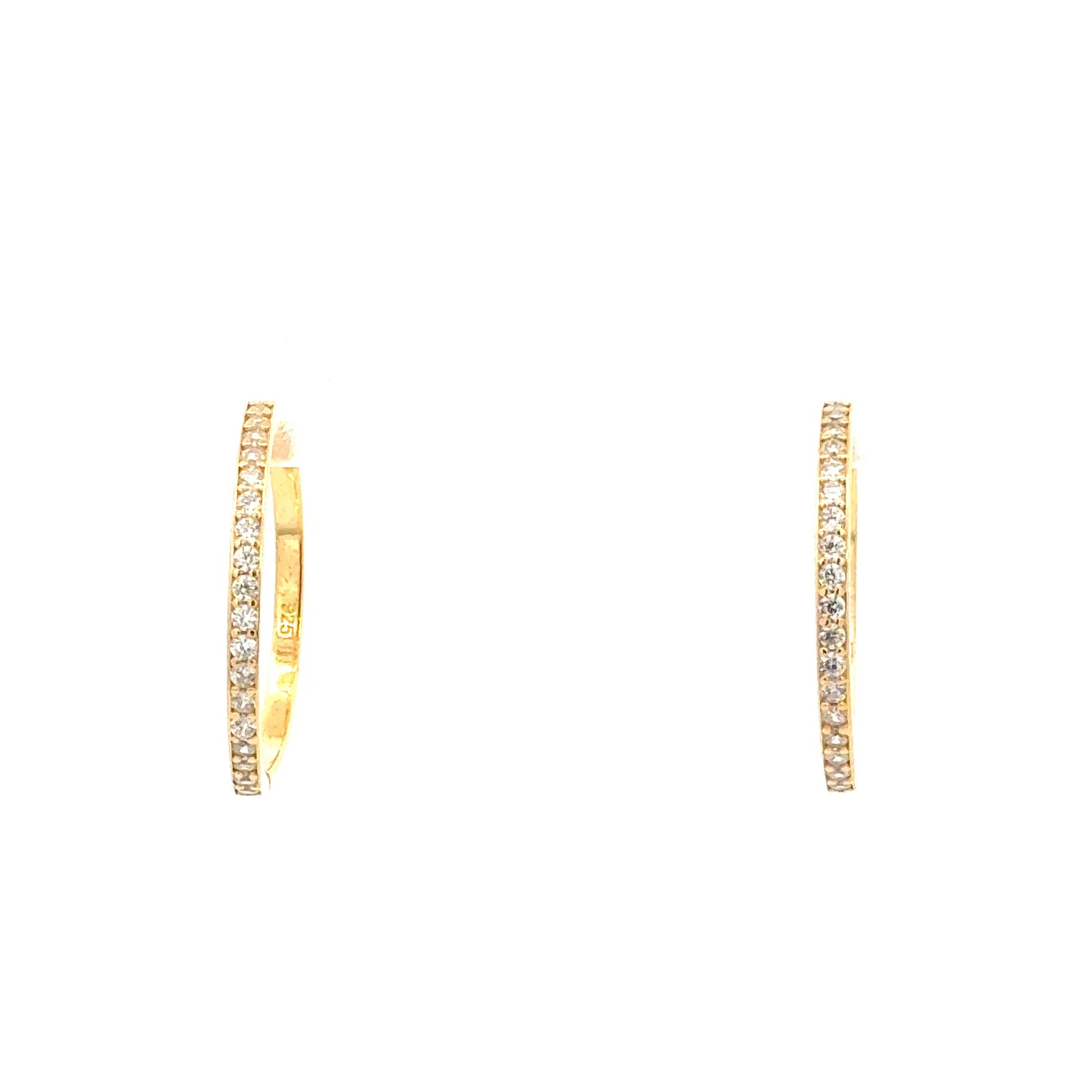 25mm Diamante Hoops Earring In Gold