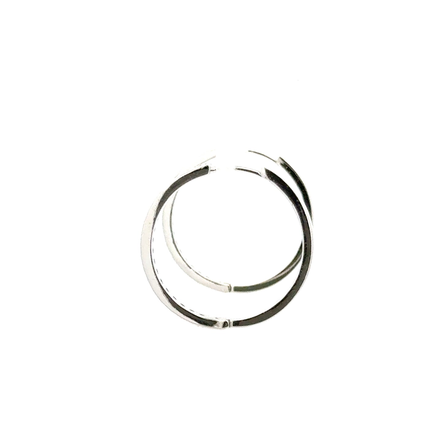 25mm Diamante Hoops Earring In Sliver