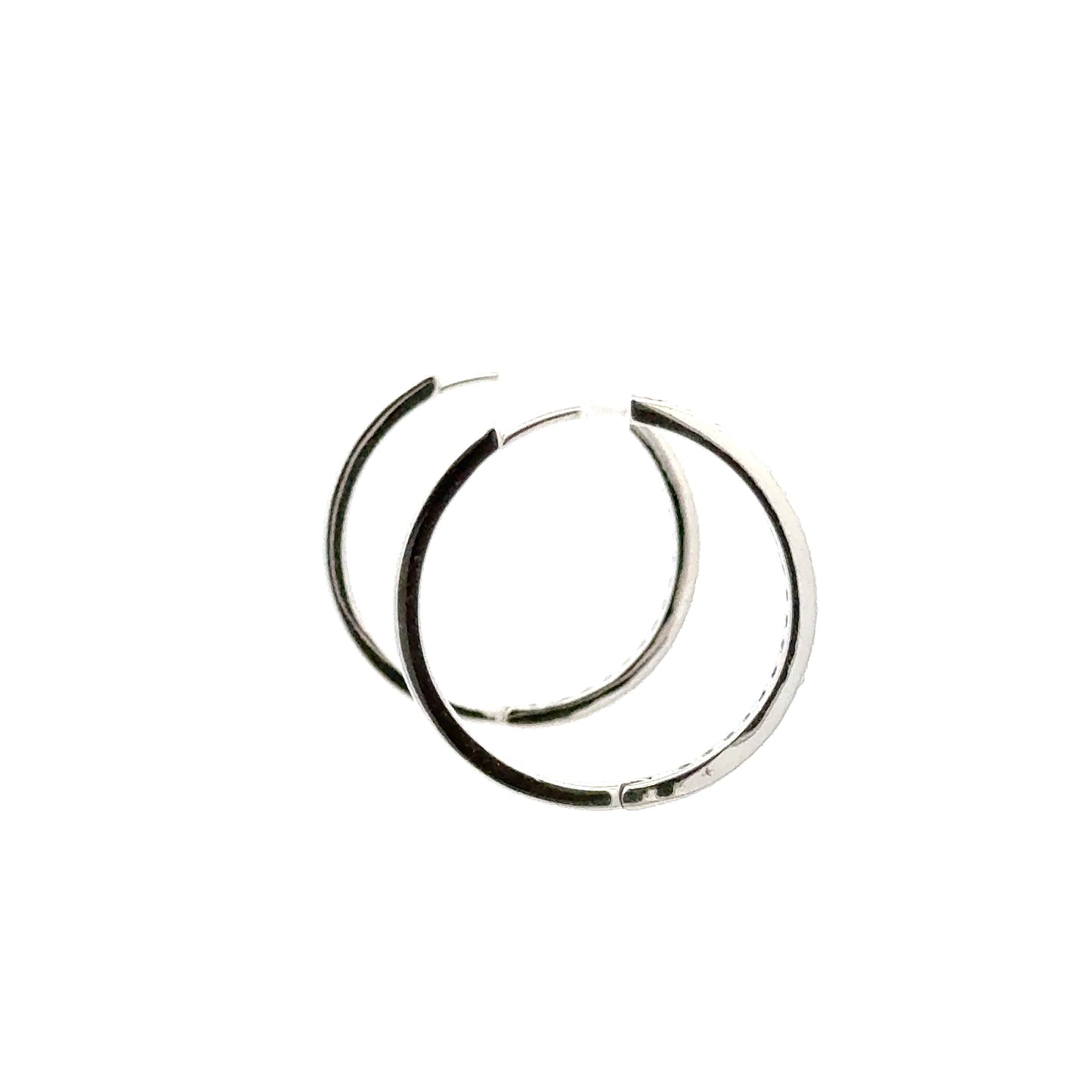 25mm Diamante Hoops Earring In Sliver