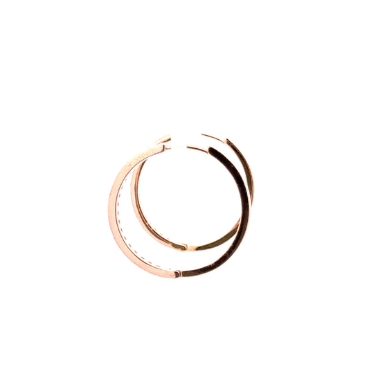 25mm Diamante Hoops Earring In Rose Gold