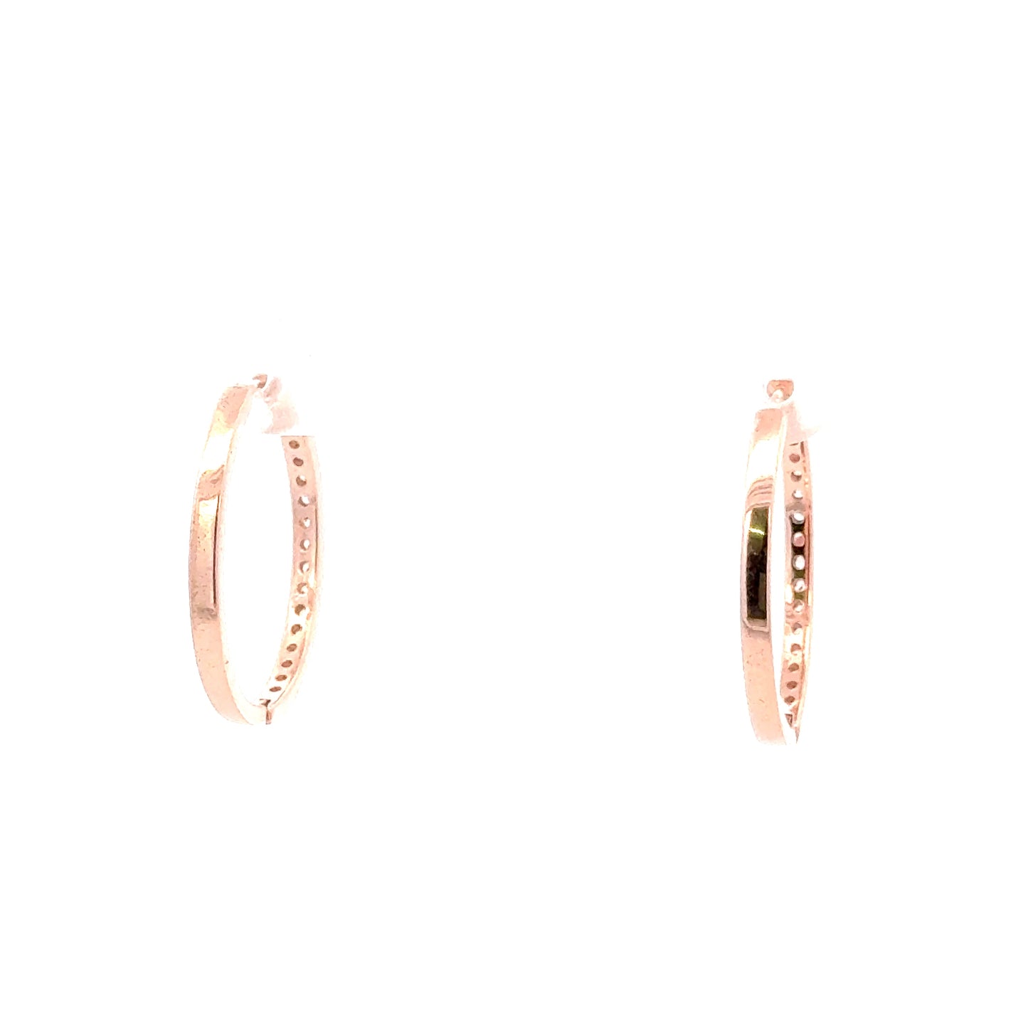 25mm Diamante Hoops Earring In Rose Gold