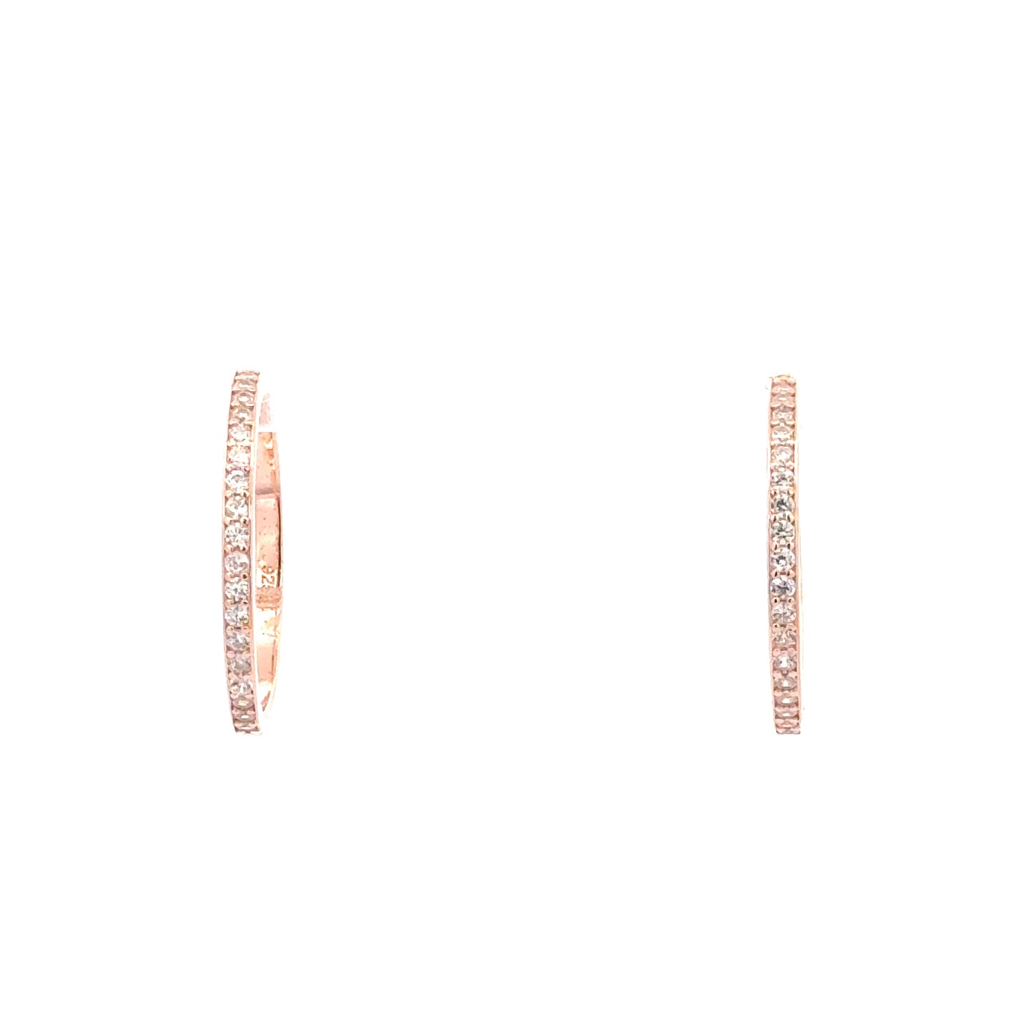 25mm Diamante Hoops Earring In Rose Gold