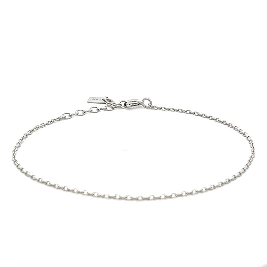 Fine Thick Oval Bracelet In Sliver