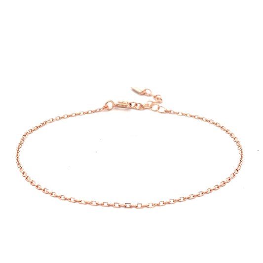 Fine Thick Oval Bracelet In Rose Gold