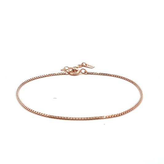 Fine Thick Box Bracelet In Rose Gold