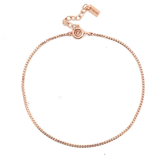 Fine Thick Box Bracelet In Rose Gold