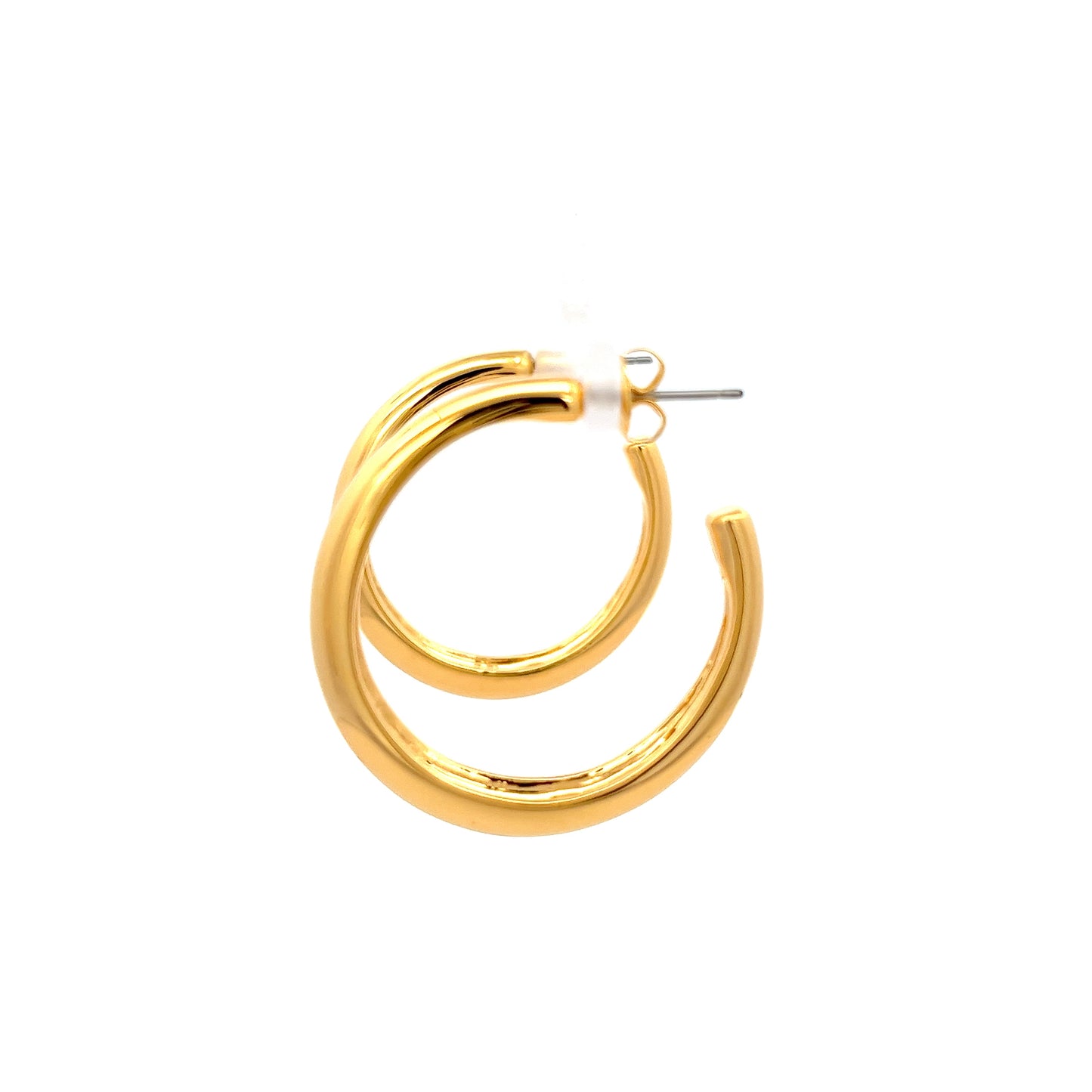 Edgy hoops in Gold