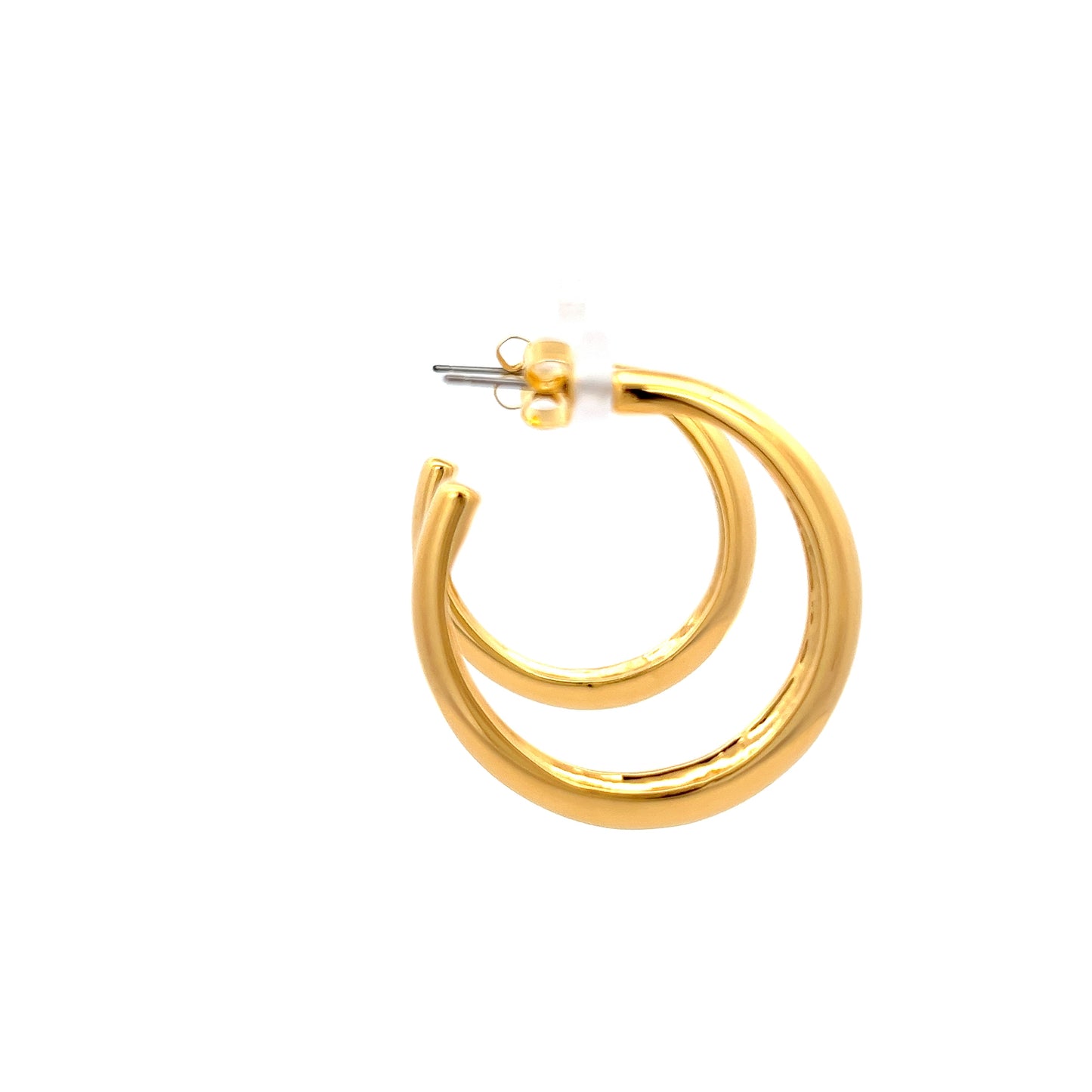 Edgy hoops in Gold