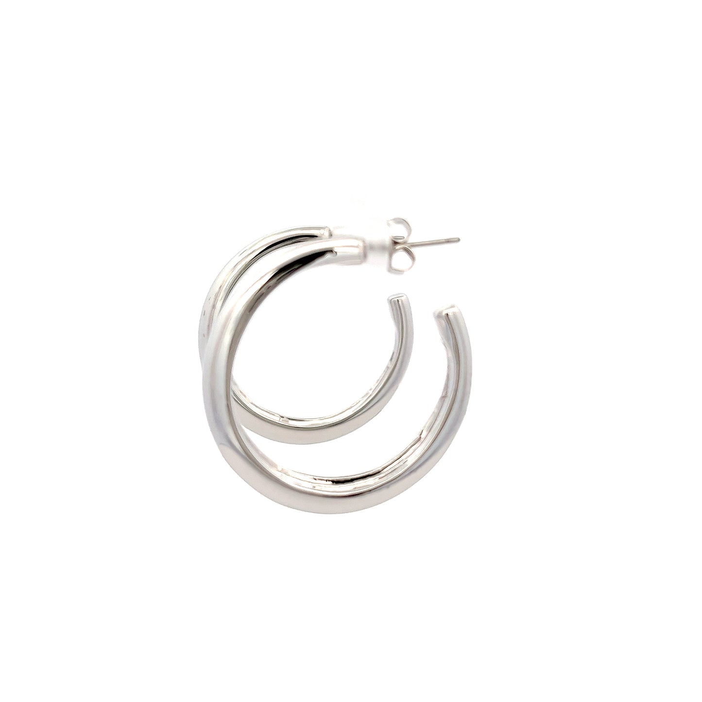 Edgy Hoops in Silver