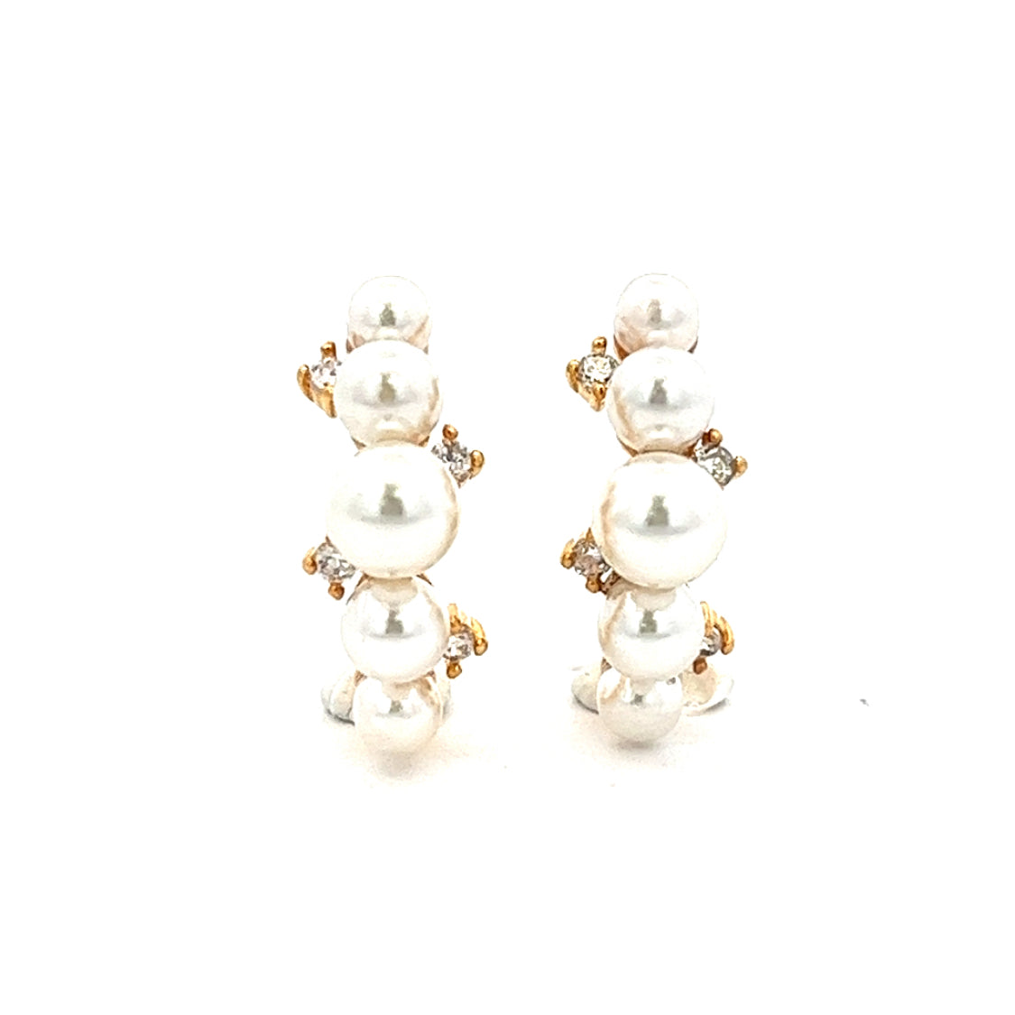 Pearls & Stars Earrings in Gold