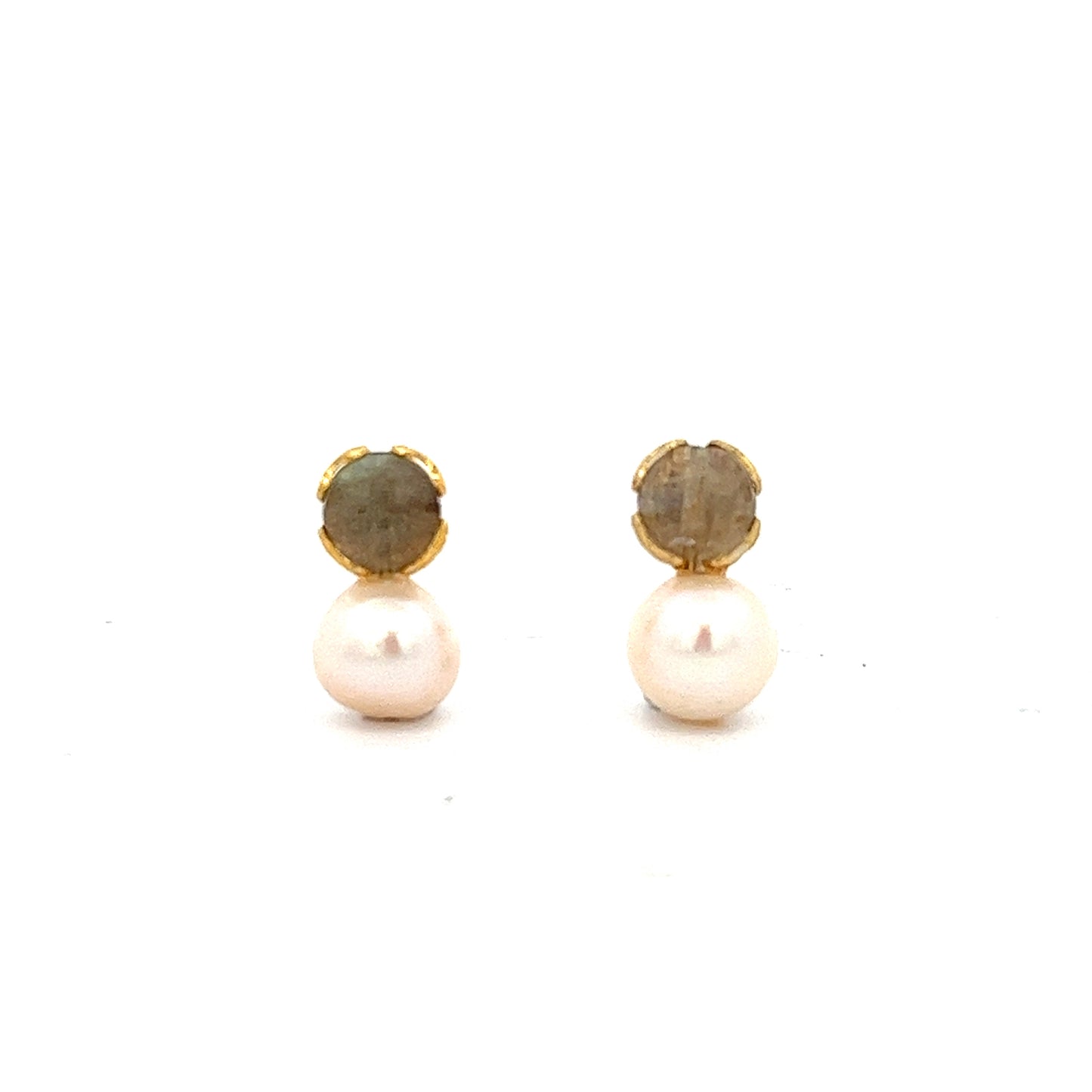Labradorite X Pearl Earring