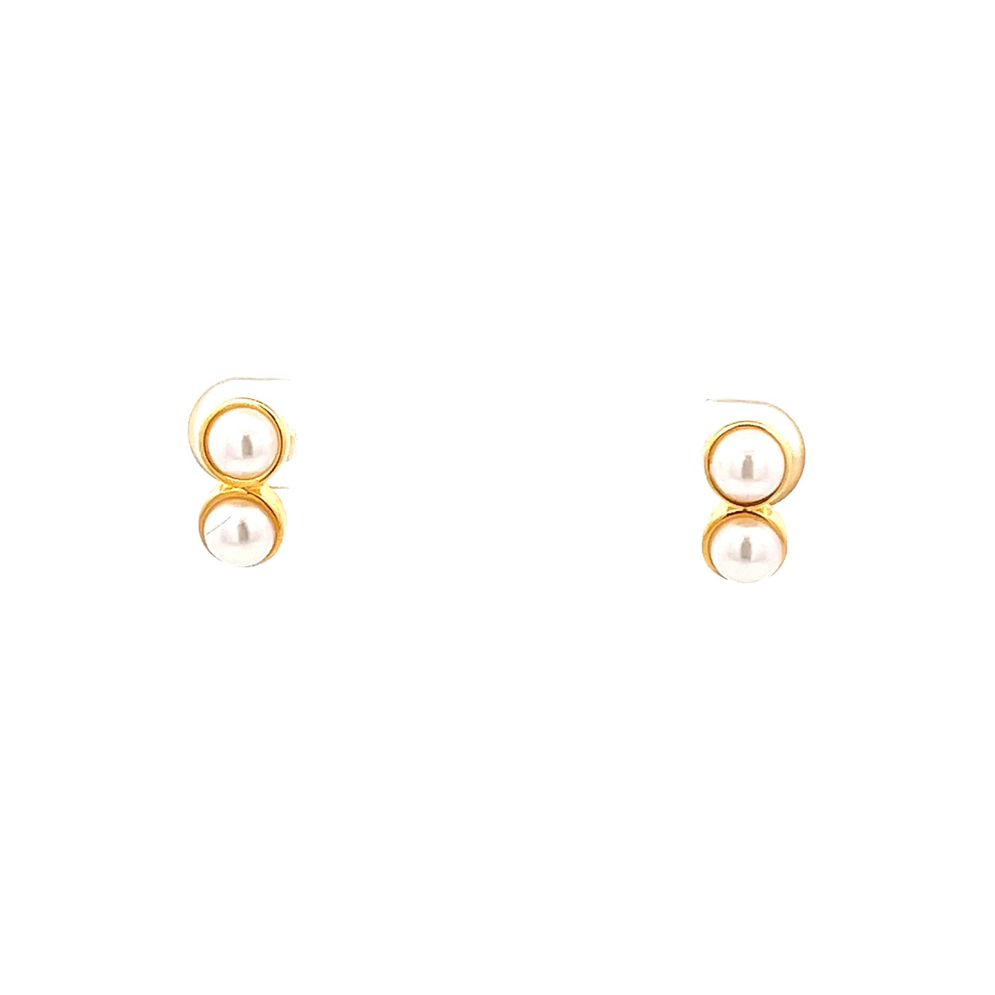 Duo Pearl Earrings In Gold