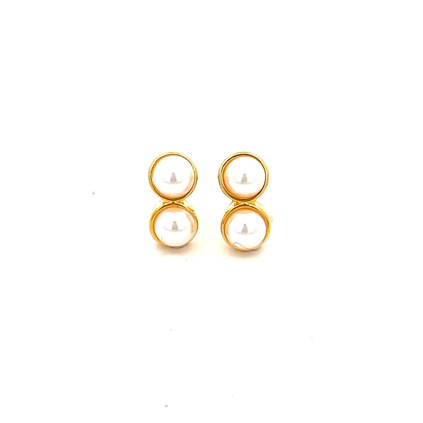 Duo Pearl Earrings In Gold