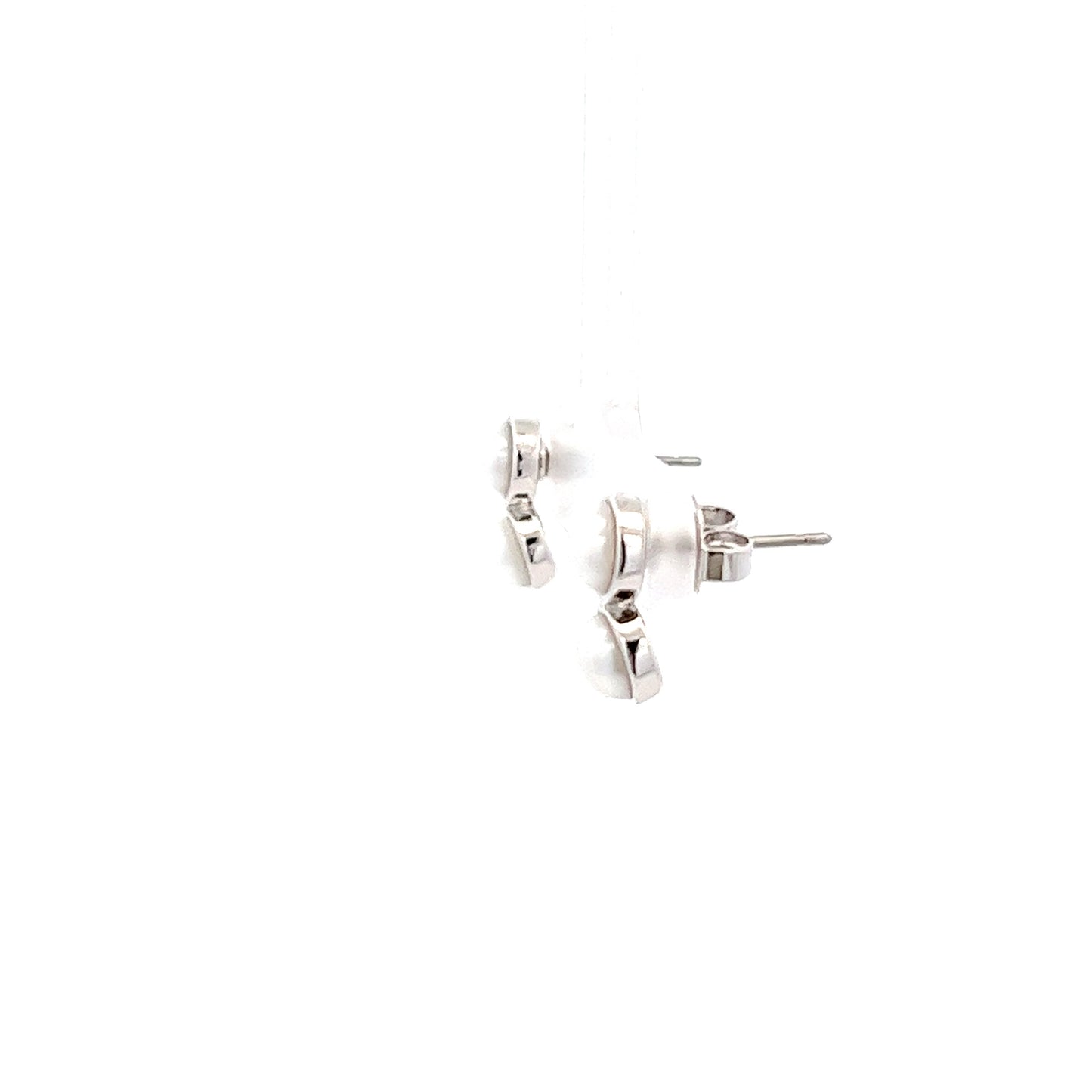 Duo Pearl Earrings In Sliver