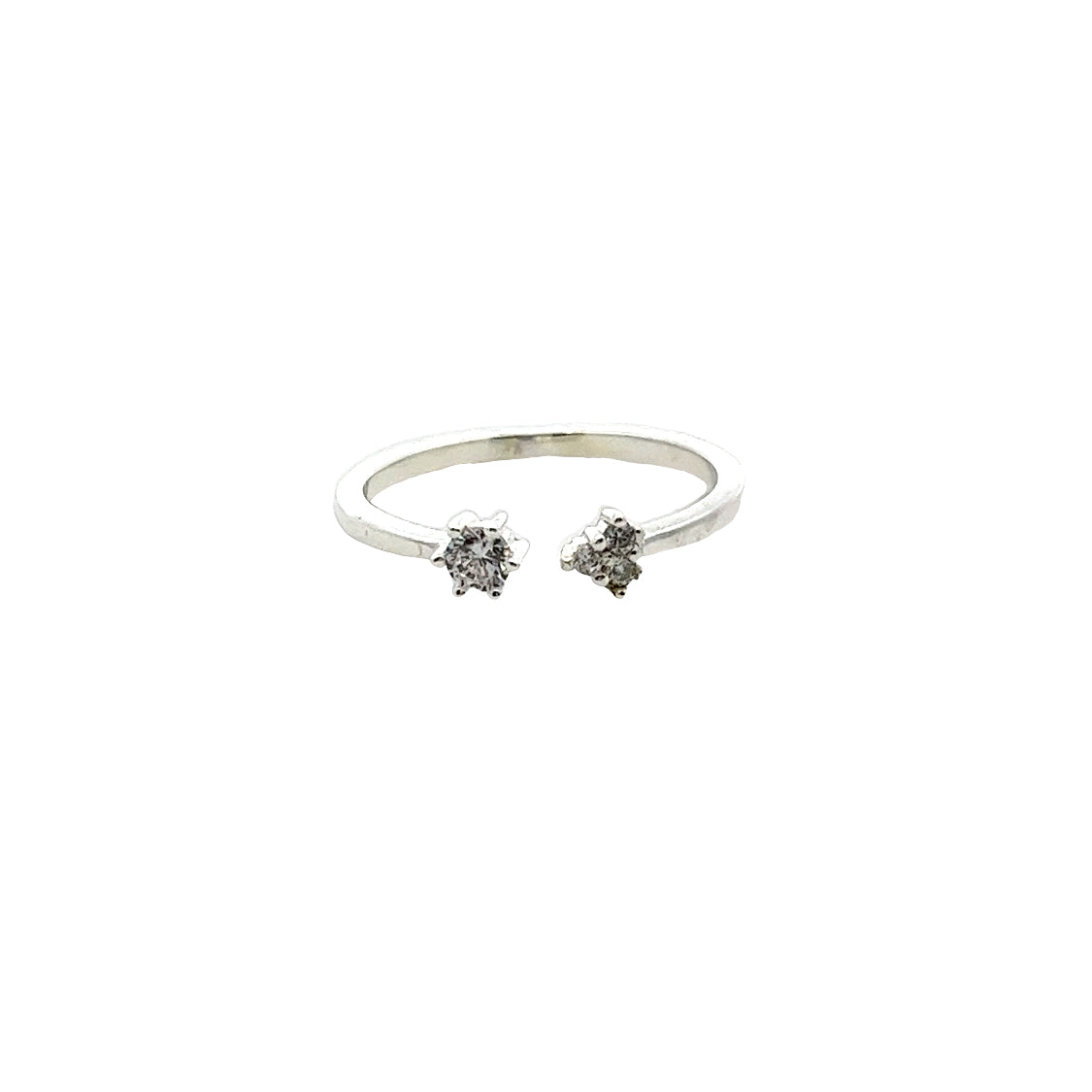 Duo Diamante Ring In Sliver