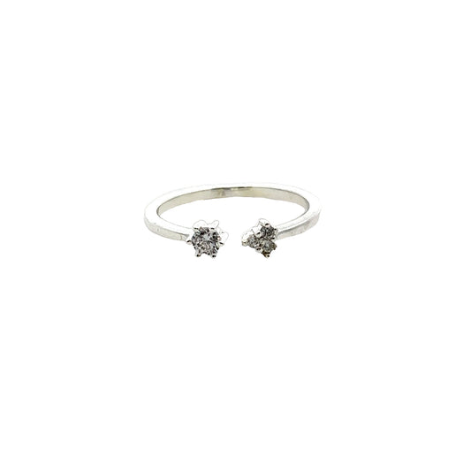 Duo Diamante Ring In Sliver