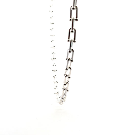 Chaine Thin Necklace In Sliver