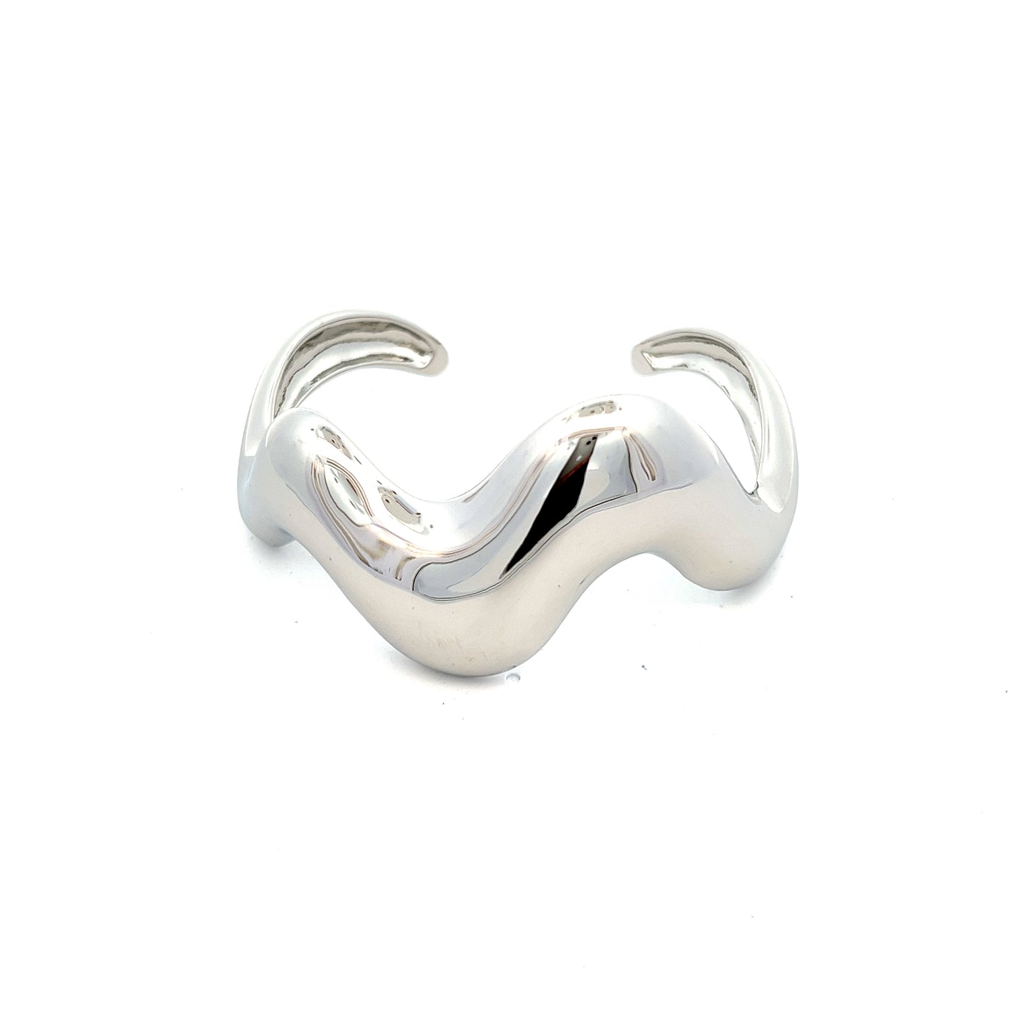 Wave Grande Bangle In Sliver